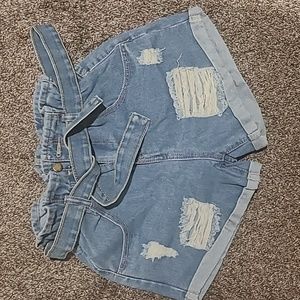 Shein Distressed Denim Shorts w/ Belt